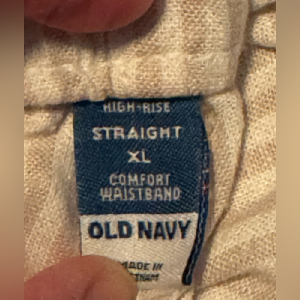 Old Navy High Rise Straight Striped Linen Blend - Picture 9 of 10